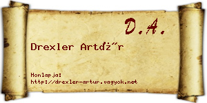 Drexler Artúr névjegykártya